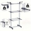 4-Tier Clothes Drying Rack, 67.7-inch Laundry Drying Rack with Foldable Base, 4-Tier Stainless Steel Drying Rack, Movable Laundry Rack - 3 of 4