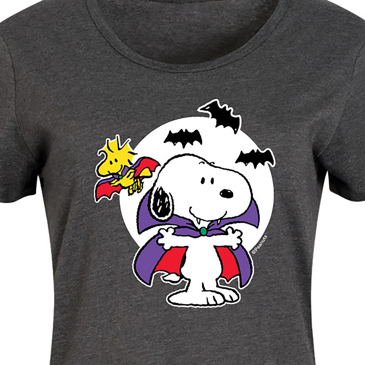 Women's - Peanuts - Snoopy Woodstock Vampire Graphic T-shirt Dress - thumbnail 8