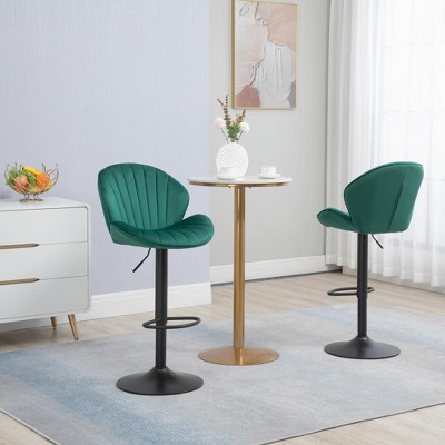 NicBex Set of 2 Bar Stools for Kitchen Island,Counter Bar Stools with Back and Footrest,Bar Chairs for Dining Rooms,Kitchens,Blue/Black/Green