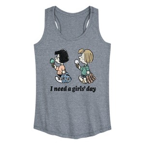 Women's - Peanuts - I Need A Girls Day Graphic Racerback Tank - 1 of 4