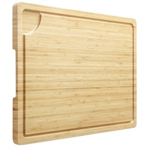 EcoSummer 24x18" Bamboo Cutting Board, Pre-Oiled Butcher Block with Juice Groove & Handles for Kitchen. - 1 of 4