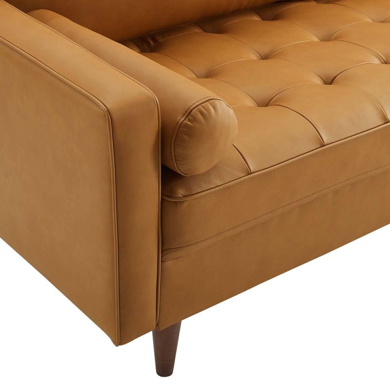 73&#34; Valour Leather Sofa Tan - Modway, 3 of 9