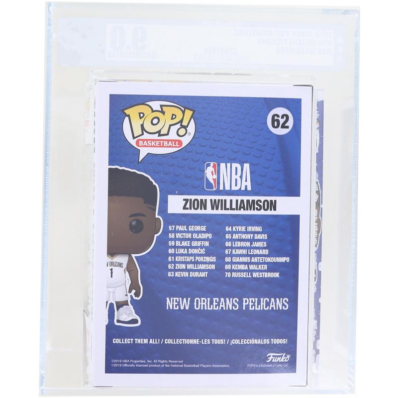Funko New Orleans Pelicans NBA Funko POP Vinyl Figure | Zion Williamson Graded AFA 9.0, 2 of 3