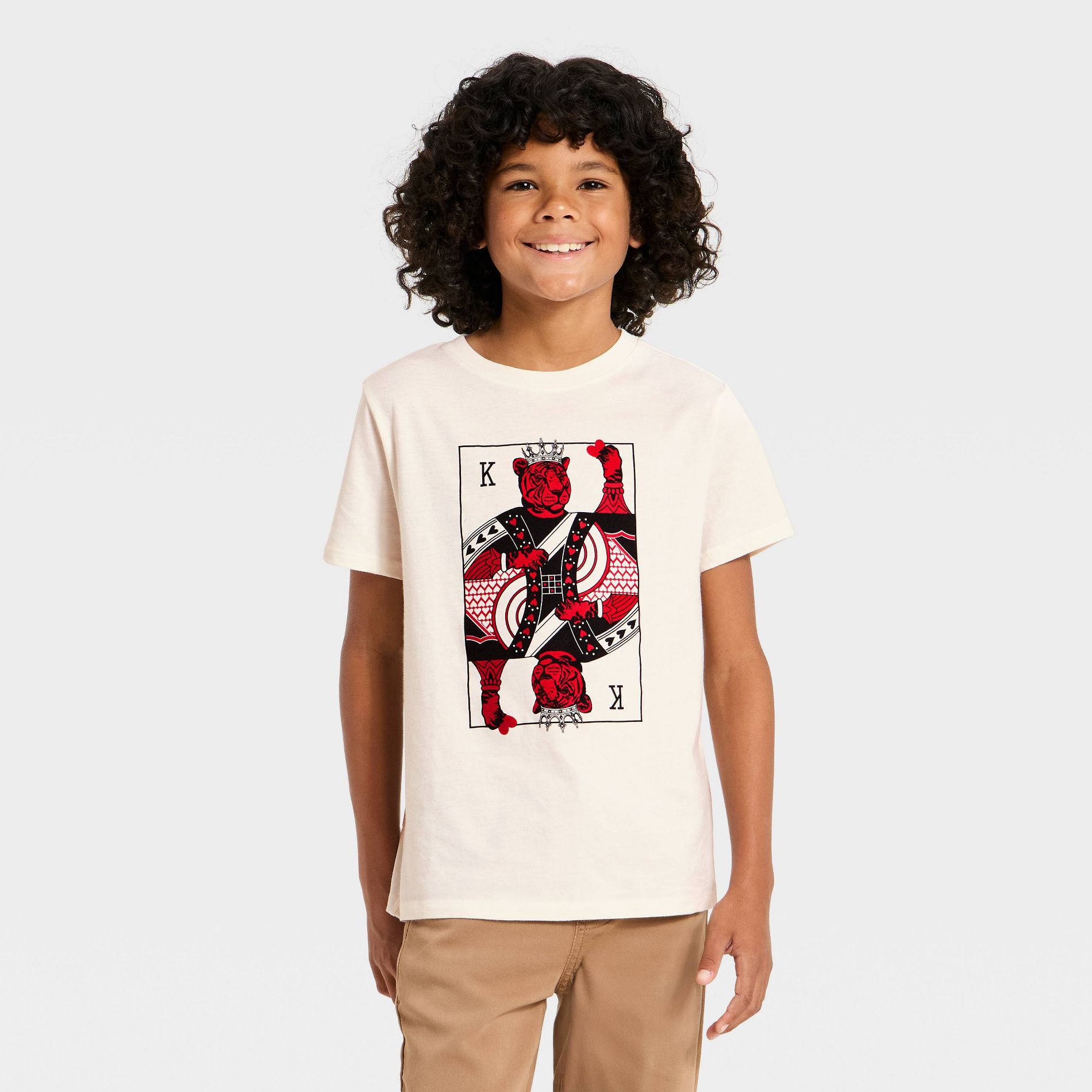 Boys' Valentine's Day Tiger Card Graphic T-Shirt - Cat & Jack™ Cream
