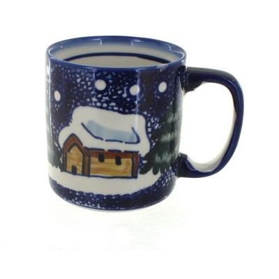 Blue Rose Polish Pottery Winter Forest Coffee Mug