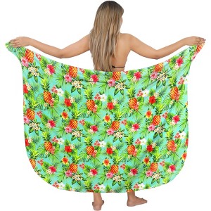 HAPPY BAY Women's Swimwear Bikini Sarong Wraps One Size Pineapple Green - 1 of 4