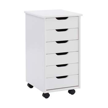 Cary 6 Drawer Rolling Storage Cart - Linon