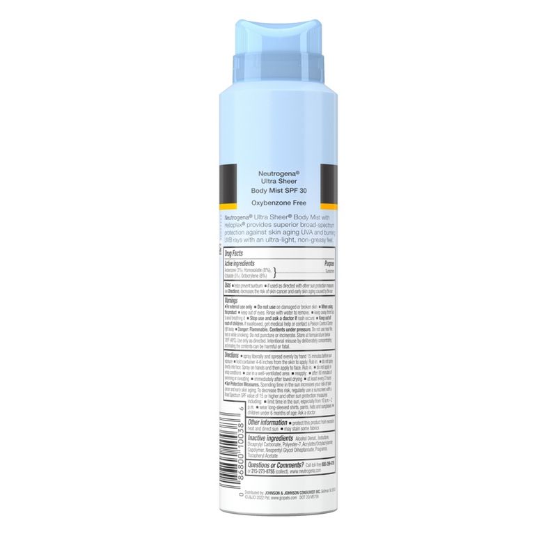 Neutrogena Ultra Sheer Lightweight Sunscreen Spray - SPF 30 - 5oz, 4 of 12
