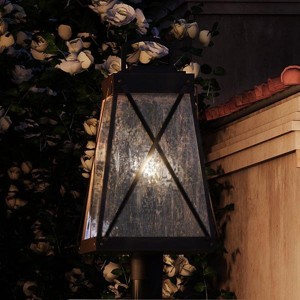 Urban Ambiance Luxury English Country Outdoor Post/Pier Light,  21-3/4"H x 10-1/2"W,  Olde Bronze, UHP1056 - 1 of 4