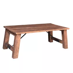 Angled Acacia Wood Coffee Table Natural - Timbergirl