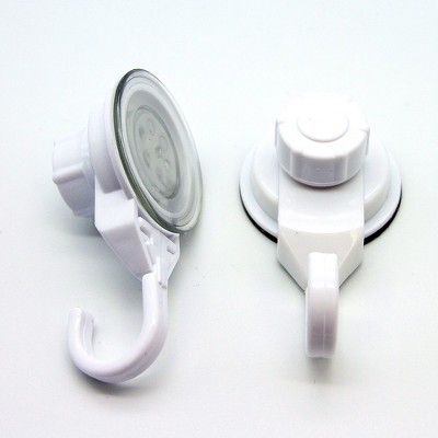 Evideco French Home Goods Set of 2 Strong Hold Vacuum Suction Cup Hooks for Shower & Kitchen – Perfect for Loofah, Towels & More
