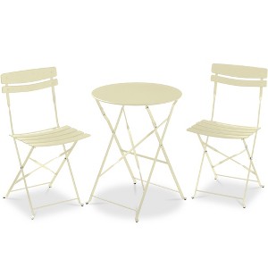 Best Choice Products 3-Piece Small Bistro Set, Folding Patio Furniture Set of 2 Chairs and Table - 1 of 4