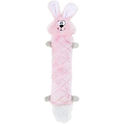 ZippyPaws - Jigglerz Junior Tough No Stuffing Squeaky Plush Dog Toy with Crinkle Head and Tail - Bunny
