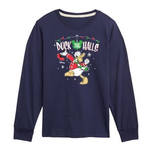 Boys' - Disney - Duck The Halls Donald Duck Christmas Long Sleeve Graphic T-Shirt - 1 of 4