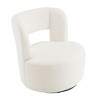 CAVINAS Teddy Round Swivel Accent Chair with Curved Back,Cozy Upholstered Swivel Living Room Chair,Reading Chairs for Living Room - 2 of 4