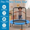 Kids Trampoline Rebounder with Full Covered Handrail and Pad Indoor Outdoor - 4 of 4