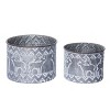 Transpac Metal 8.75 in. Gray Christmas Rustic Reindeer Container Set of 2 - 2 of 4