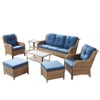 Gymojoy 7 Piece Outdoor Wicker Sofa with Patio Chairs with Coffee Table and Ottoman Sets - 2 of 4