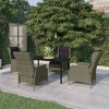 vidaXL Patio Dining Set Outdoor Dining Set Table and Chair Set for Garden - Brown 55.1" Table Length 4 Items - 2 of 4