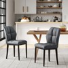 Bekrvio Mid Century Modern Dining Chairs, Upholstered Leather Armless Chairs with Checkered Pattern Back, for Kitchen & Dining Room - 2 of 4