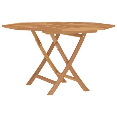 vidaXL Folding Patio Table, 47.2"x47.2"x29.5" Solid Wood Teak