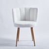 Dining Chair Set Of 2, Modern Dining Chair With Iron Tube Wood Color Legs And Shorthair Cushions - 3 of 4