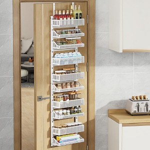 Over Door Spice Rack 10-Tier，Carbon Steel Over/Behind Kitchen Pantry Organizers and Storage, Door Hanging Storage Room for Bathroom Kitchen - 1 of 4