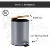 Evideco French Home Goods Stylish Trash Can with Bamboo Lid and Pedal, 2.5L Capacity - 4 of 4