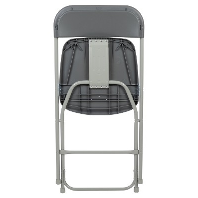 Gray Metal Armless Folding Chairs - Set of 2