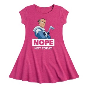 Girls' - Avatar: The Last Airbender - Sokka Nope Fit & Flair Cap Sleeve Dress - 1 of 4