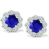 Pompeii3 2 1/2ct Blue Sapphire & Diamond Studs 14K White Gold - 2 of 4