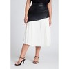 ELOQUII Women's Plus Size Mixed Media Pleated Skirt - 3 of 4