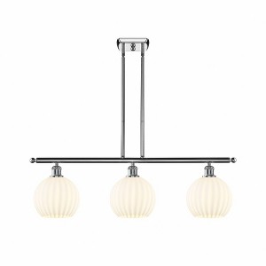 White Venetian - 3 Light Stem Hung Island In Modern Style-11 Inches Tall and 36 Inches Wide - 1 of 1
