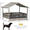 Wicker Dog House with Canopy,38'' Outdoor Rattan Dog Bed with Water Resistant Cushion for Small and Medium Dogs-LAOTIES - 2 of 4