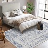 Vintage Floral Area Rug - Distressed Low Pile Non-Slip & Machine Washable Carpet for Kitchen, Living Room, Bedroom - 2 of 4