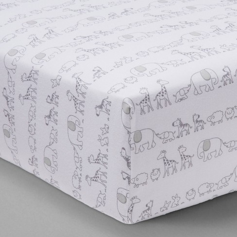 Fitted Crib Sheet Two By Two Cloud Island Gray Target