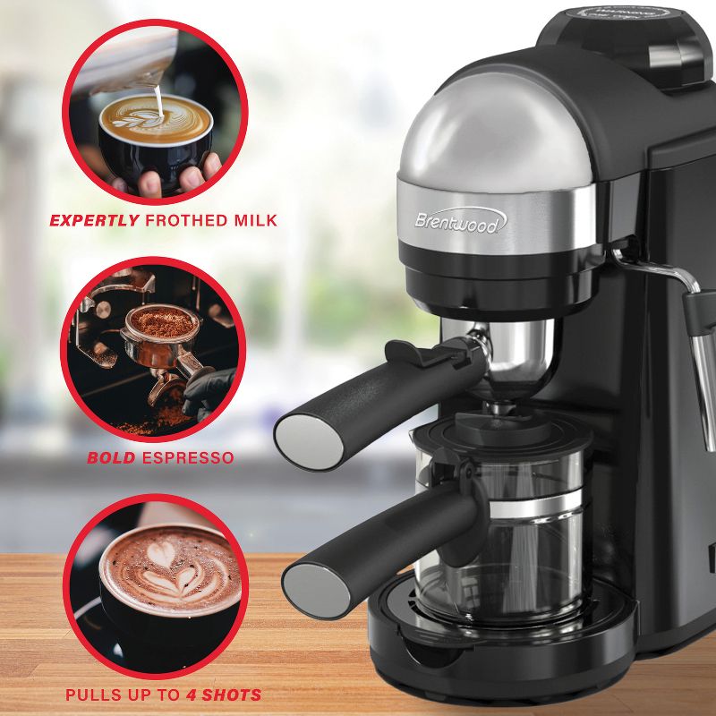 Brentwood 20-Ounce 800-Watt Espresso and Cappuccino Maker, 4 of 10