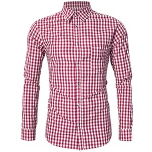Clearlove Men's Plaid Button Down Shirt Long Sleeves Dress Shirt Wrinkle Free Casual Gingham Shirt - 1 of 4