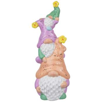 Northlight Gnome Tower Spring Figurine - 12" - Lilac and Orange