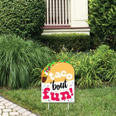 Big Dot of Happiness Taco 'Bout Fun - Outdoor Lawn Sign - Mexican Fiesta Yard Sign - 1 Piece