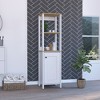 TiramisuBest Arctic Linen Cabinet with 4 Shelves and Single Door, Freestanding Bathroom Storage Cabinet, Light Oak Finish - 2 of 4