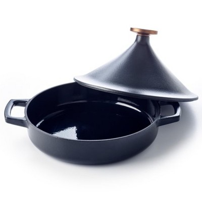 Alva Nori 11-Inch Black Enameled Cast Iron Tagine Pot