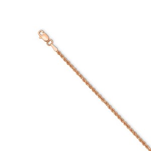 Black Bow Jewelry 14k Rose Gold 1.75mm Handmade D/C Solid Rope Chain Necklace - 1 of 4