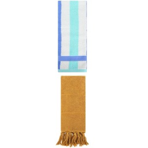 REGALWOVEN 2 Packs Cotton Absorbent Soft Decorative Bathroom Hand Towel for Kitchen - 1 of 4