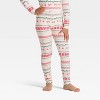Toddler "Let it Snow" Fair Isle Cozy Knit Long Sleeve Shirt and Pants Holiday Matching Family Pajama Set - Wondershop™ Cream - 4 of 4