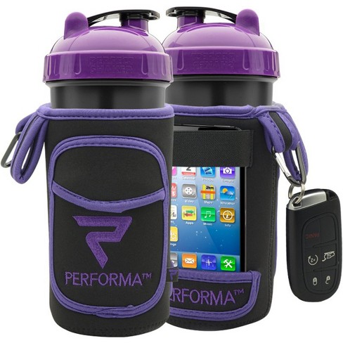 Performa FitGo Insulated Shaker Cup Holder Sleeve - Black/Purple