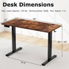 Tangkula 48" x 24" Electric Standing Desk w/ 3 Memory Height Settings 2 Hanging Hooks Rustic Brown - 3 of 4
