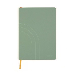 Altitude 160pg Ruled Journal 5.875"x8.25" Vegan Leather Dark Sage Debossed Arch - 1 of 4