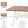 Rectangle Coffee Table, Tempered Glass Tabletop, with Metal Legs, Modern Table for Living Room - 4 of 4