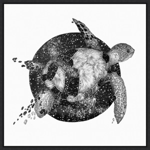 Amanti Art Cosmic Sea Turtle Square Copy by Ec Mazur Framed Canvas Wall Art - 1 of 4